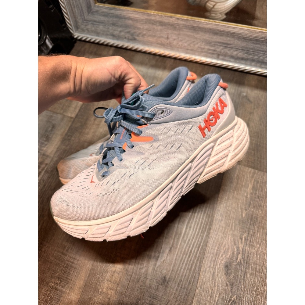 Hoka Gaviota 4 Women 10D Wide Running Shoes Blue Orange 1123201 BFPA Stability
